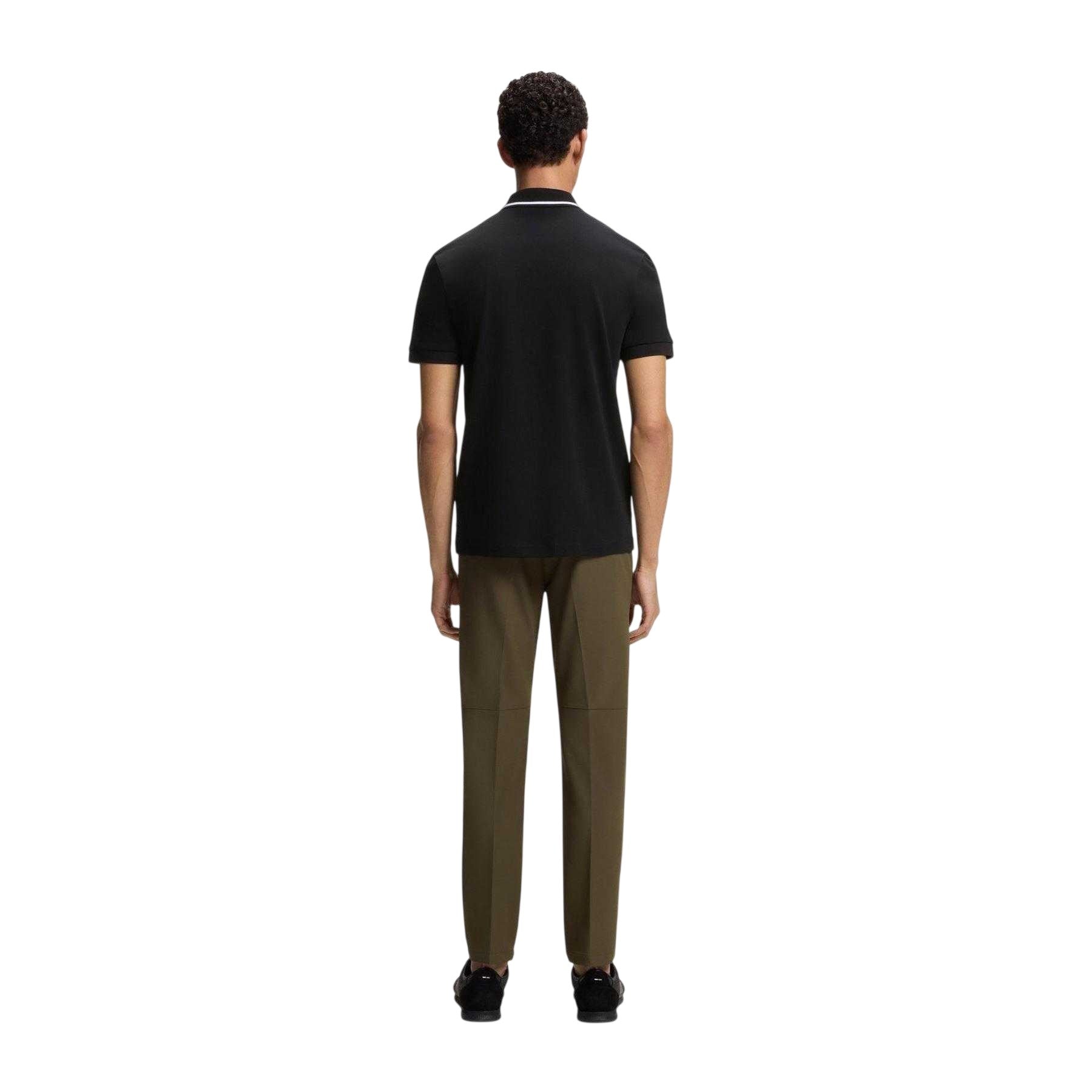 Black - Back - Boss Mens Join Paddy Embroidered Logo Regular Polo Shirt