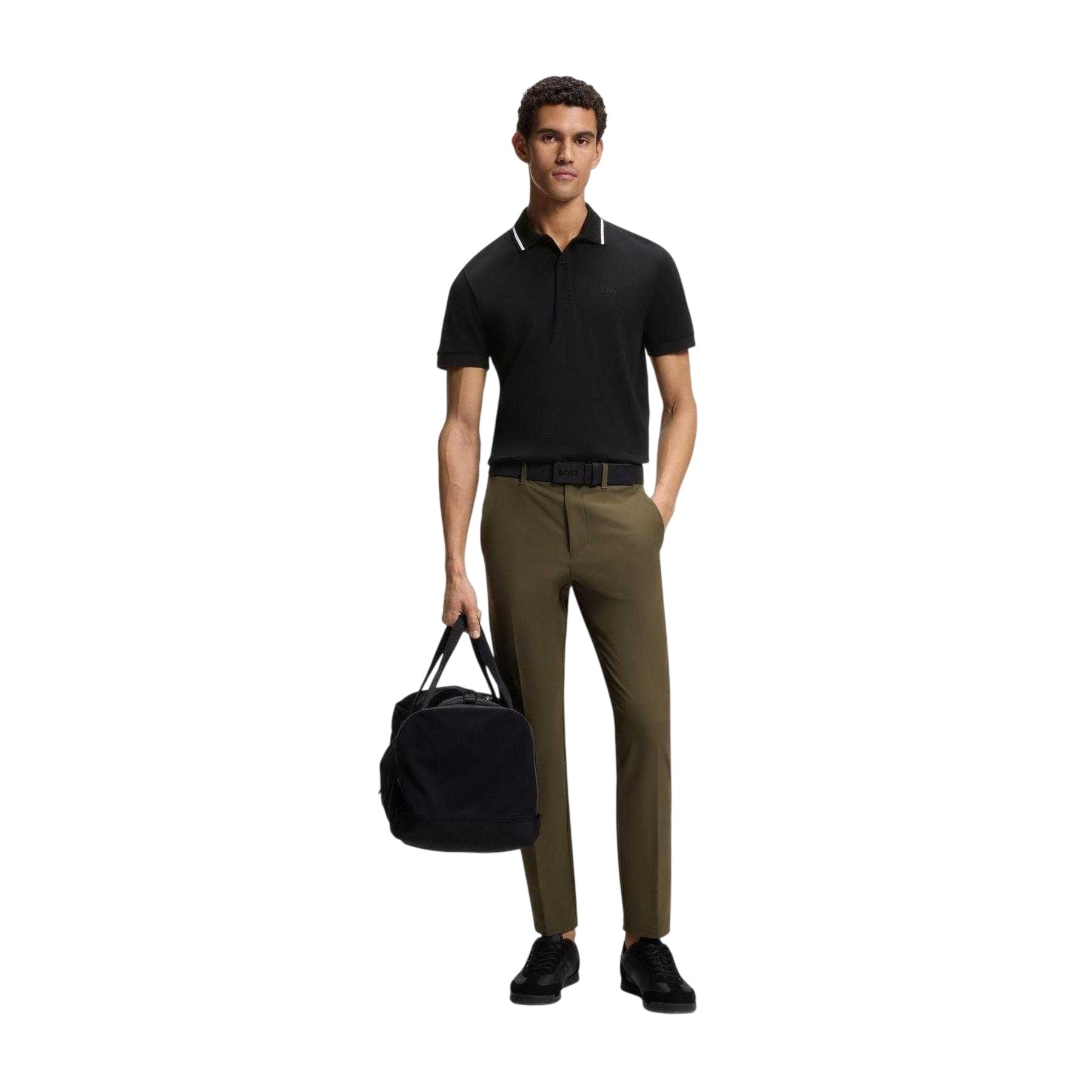 Black - Pack Shot - Boss Mens Join Paddy Embroidered Logo Regular Polo Shirt