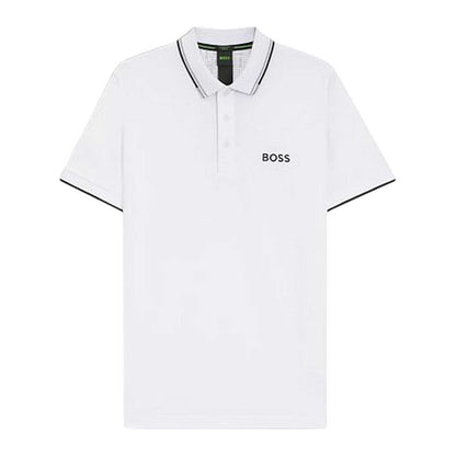 White - Front - Boss Mens Join Paddy Embroidered Logo Regular Polo Shirt