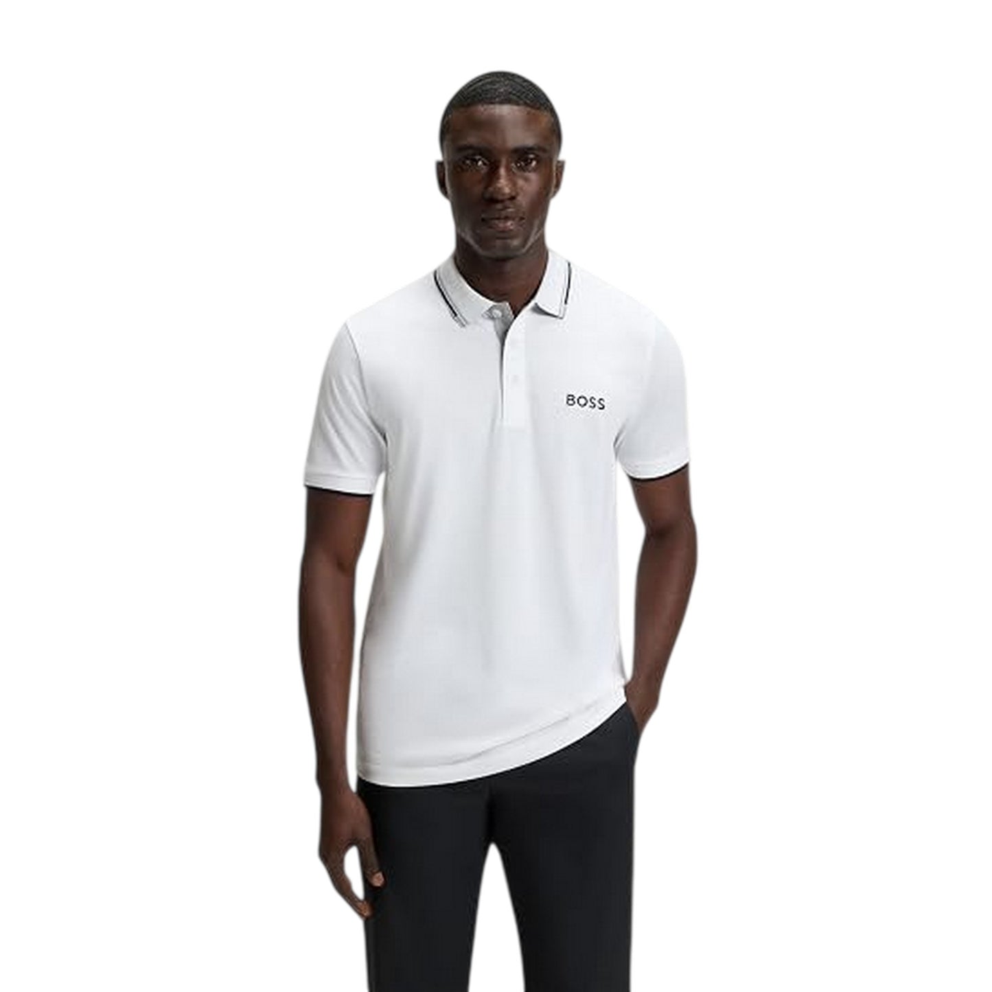 White - Lifestyle - Boss Mens Join Paddy Embroidered Logo Regular Polo Shirt