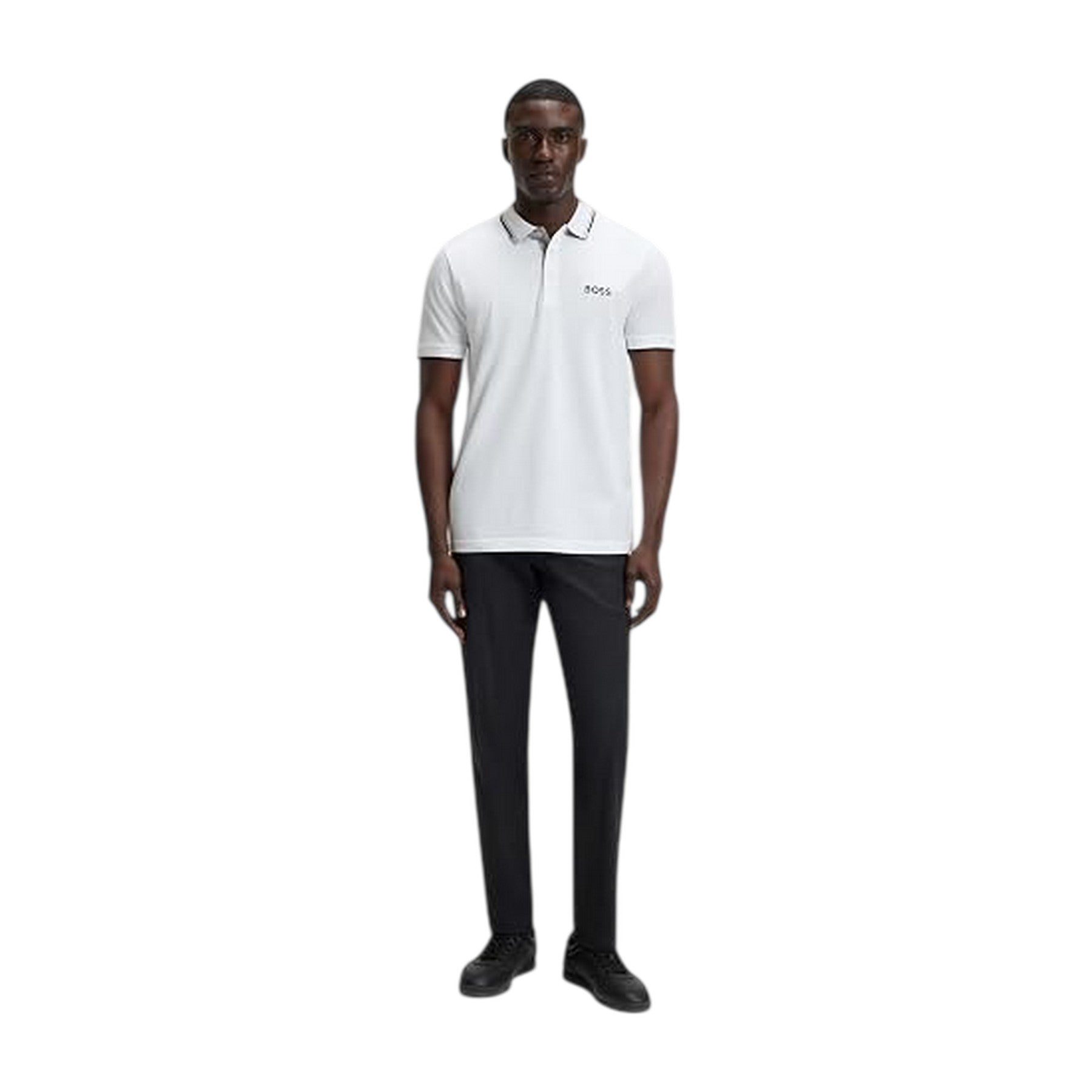 White - Pack Shot - Boss Mens Join Paddy Embroidered Logo Regular Polo Shirt
