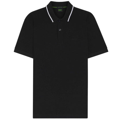 Black - Front - Boss Mens Join Paddy Embroidered Logo Regular Polo Shirt