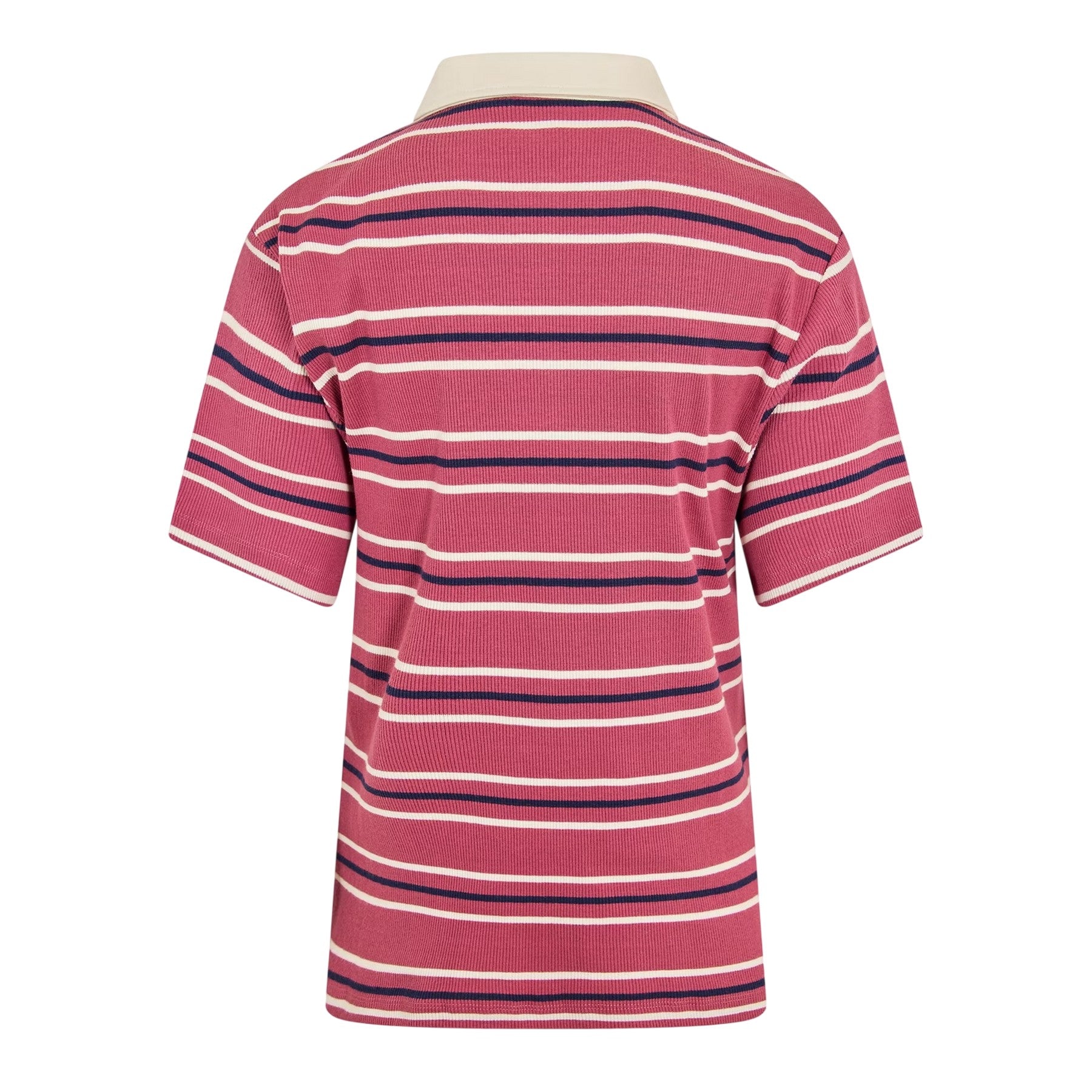 Navy-Cream - Back - 4th & Reckless Womens-Ladies Ralph Rugby Polo Shirt