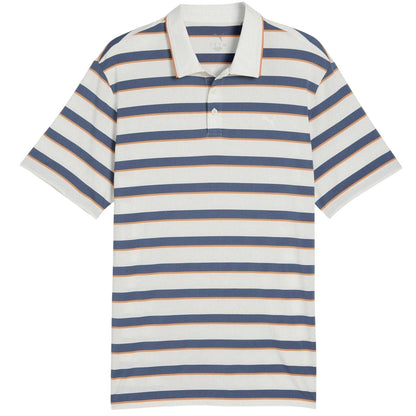 Warm White-Indie - Front - Puma Mens Cloudspun Horizontal Stripe Polo Shirt