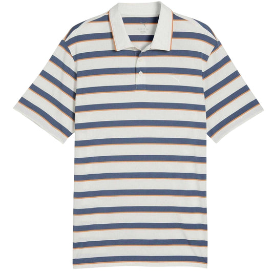 Warm White-Indie - Front - Puma Mens Cloudspun Horizontal Stripe Polo Shirt