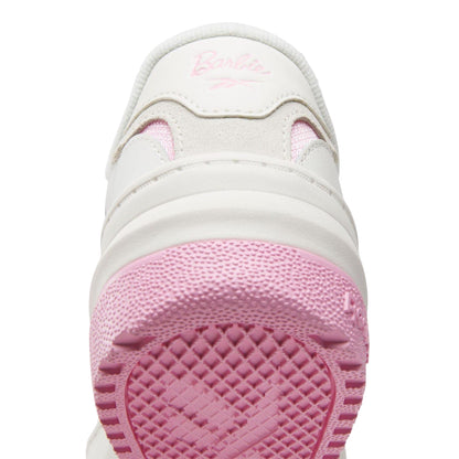 White-Pink - Pack Shot - Reebok Childrens-Kids X Barbie Club Leather Trainers