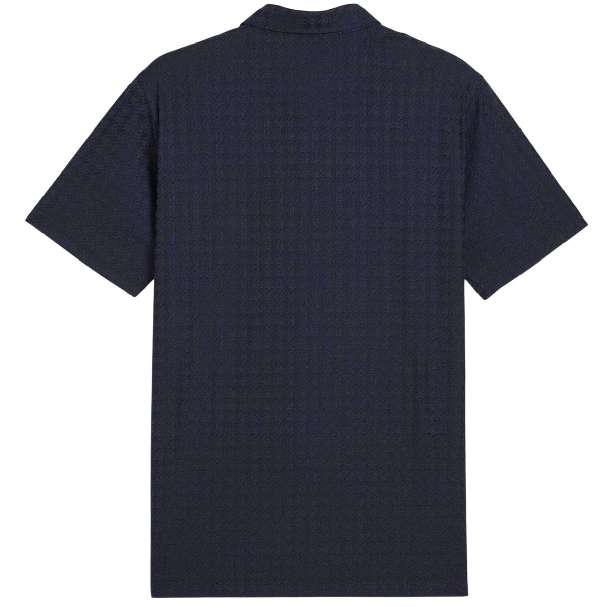 Deep Navy - Back - Puma Mens Mattr Houndstooth Performance Polo Shirt