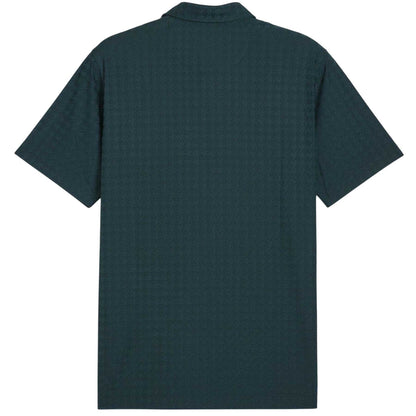 Green-Terrain - Back - Puma Mens Mattr Houndstooth Performance Polo Shirt