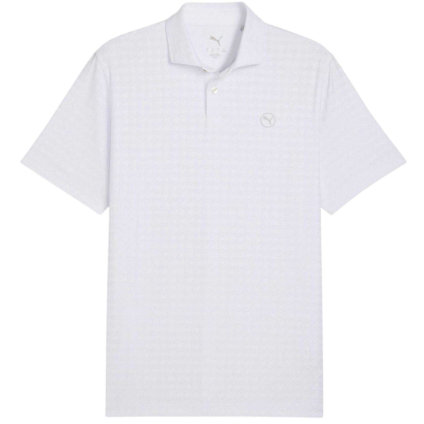 White - Front - Puma Mens Mattr Houndstooth Performance Polo Shirt