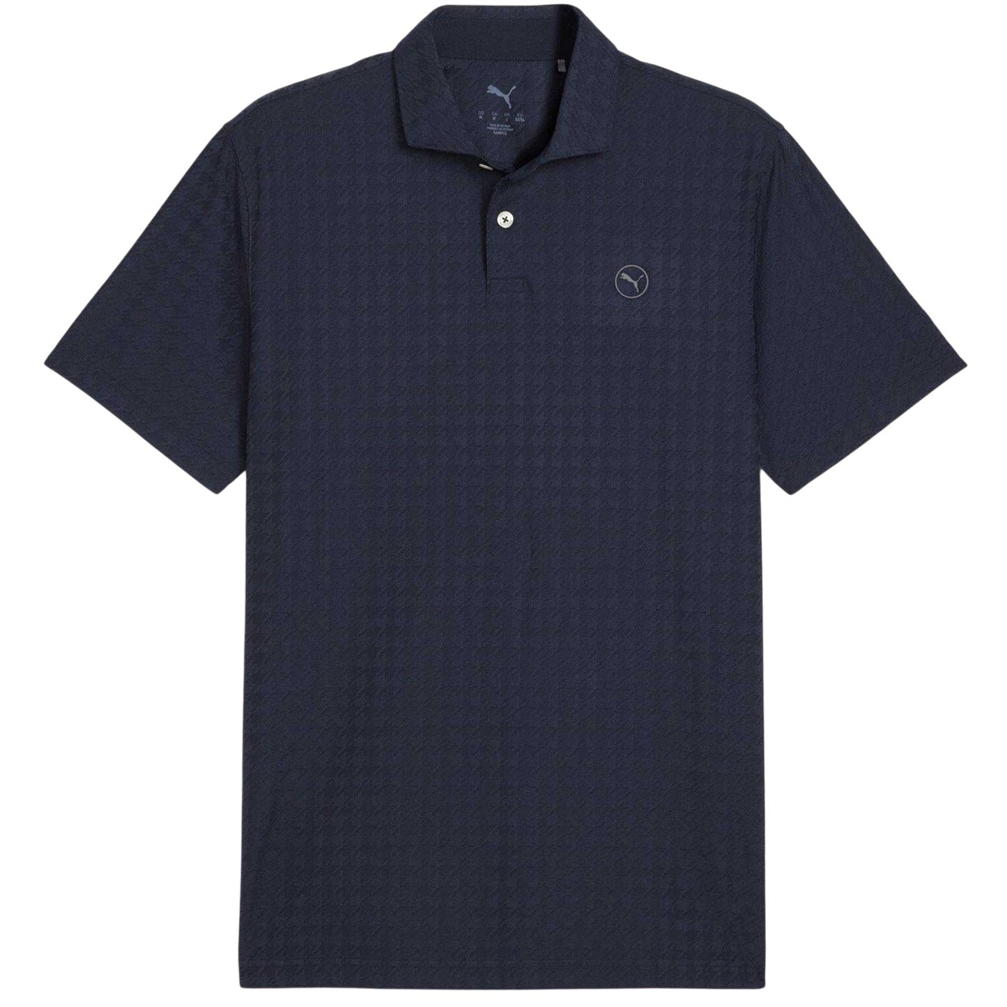 Deep Navy - Front - Puma Mens Mattr Houndstooth Performance Polo Shirt