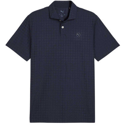 Deep Navy - Front - Puma Mens Mattr Houndstooth Performance Polo Shirt