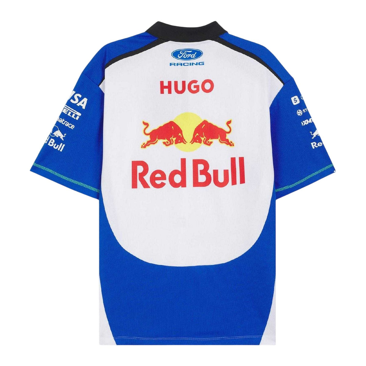 Medium Blue - Back - Hugo Mens Woodmark Oracle Red Bull Racing Polo Shirt
