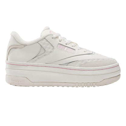White-Pink - Side - Reebok Womens-Ladies X Barbie Club C Leather Trainers