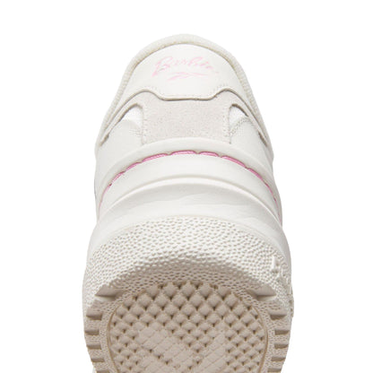 White-Pink - Pack Shot - Reebok Womens-Ladies X Barbie Club C Leather Trainers