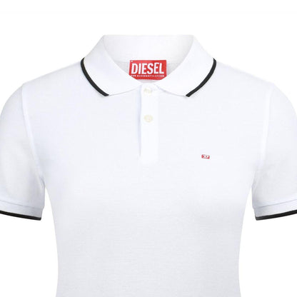 Bright White - Side - Diesel Womens-Ladies T-Tendy Microdiv Polo Shirt