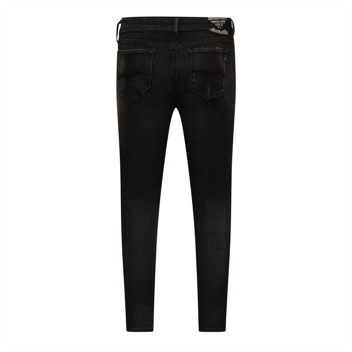 Grey - Back - Replay Womens-Ladies Luz Ripped Skinny Jeans