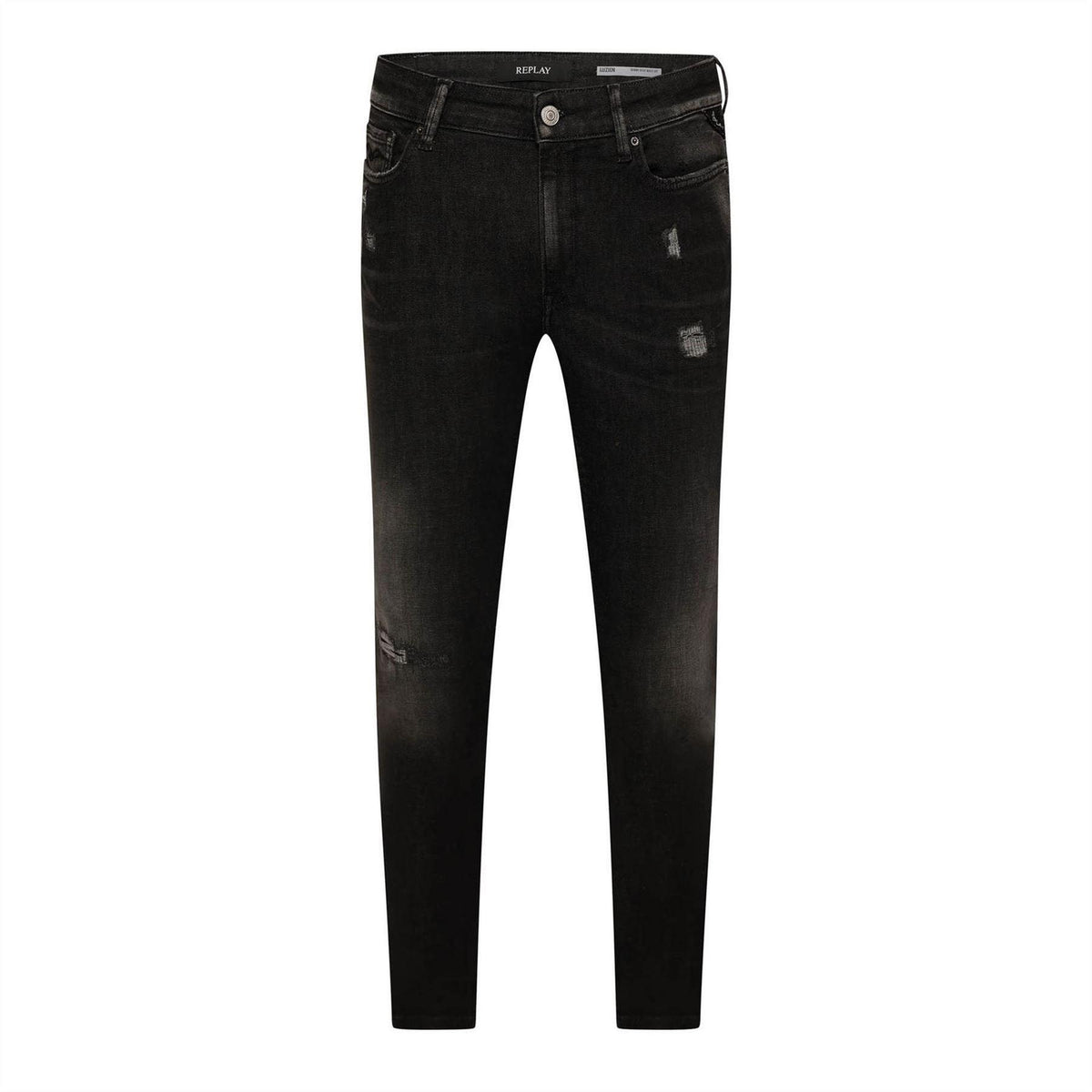 Grey - Front - Replay Womens-Ladies Luz Ripped Skinny Jeans