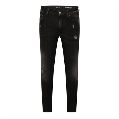 Grey - Front - Replay Womens-Ladies Luz Ripped Skinny Jeans