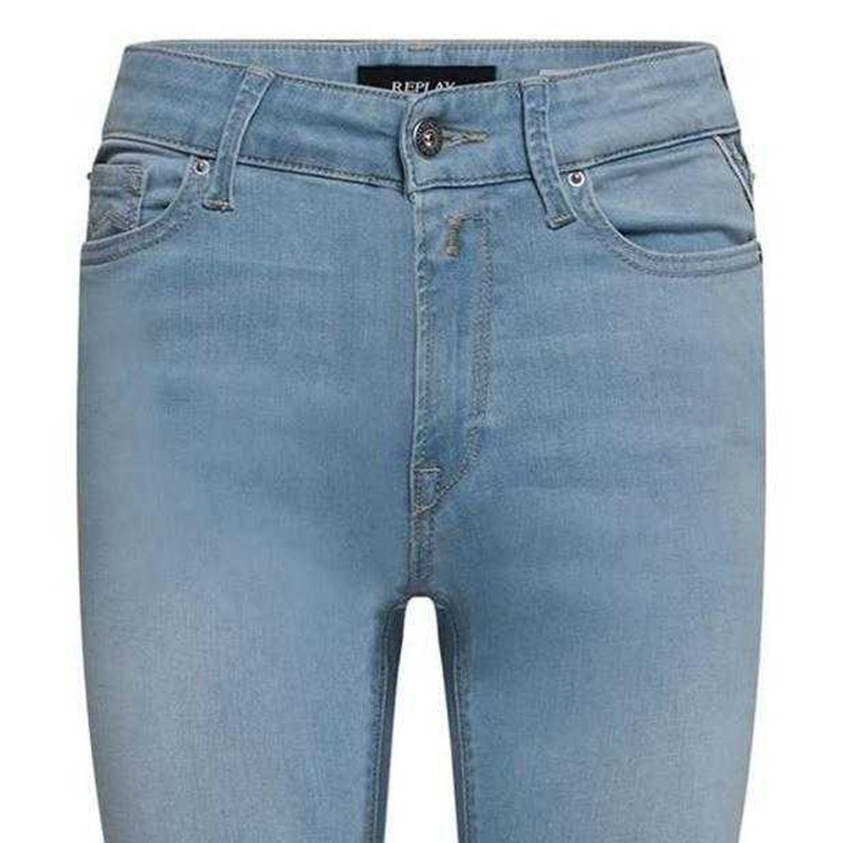 Blue - Side - Replay Womens-Ladies New Luz Cotton Denim Skinny Jeans