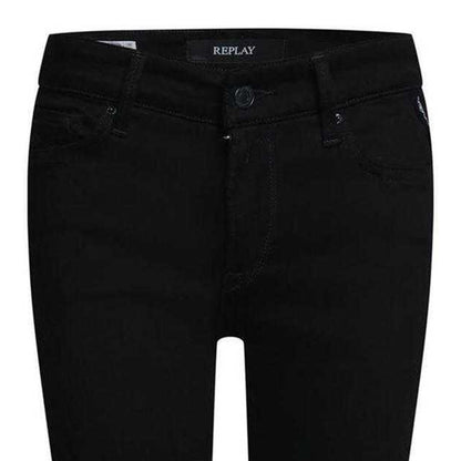Black - Side - Replay Womens-Ladies New Luz Plain Skinny Jeans