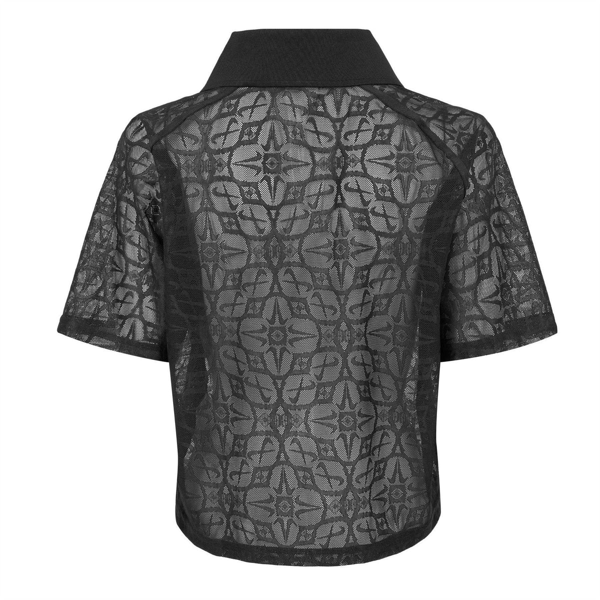 Black - Back - Nike Womens-Ladies Geometric Mesh Polo Shirt