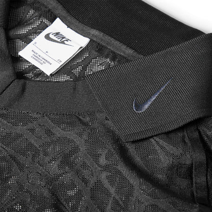 Black - Side - Nike Womens-Ladies Geometric Mesh Polo Shirt