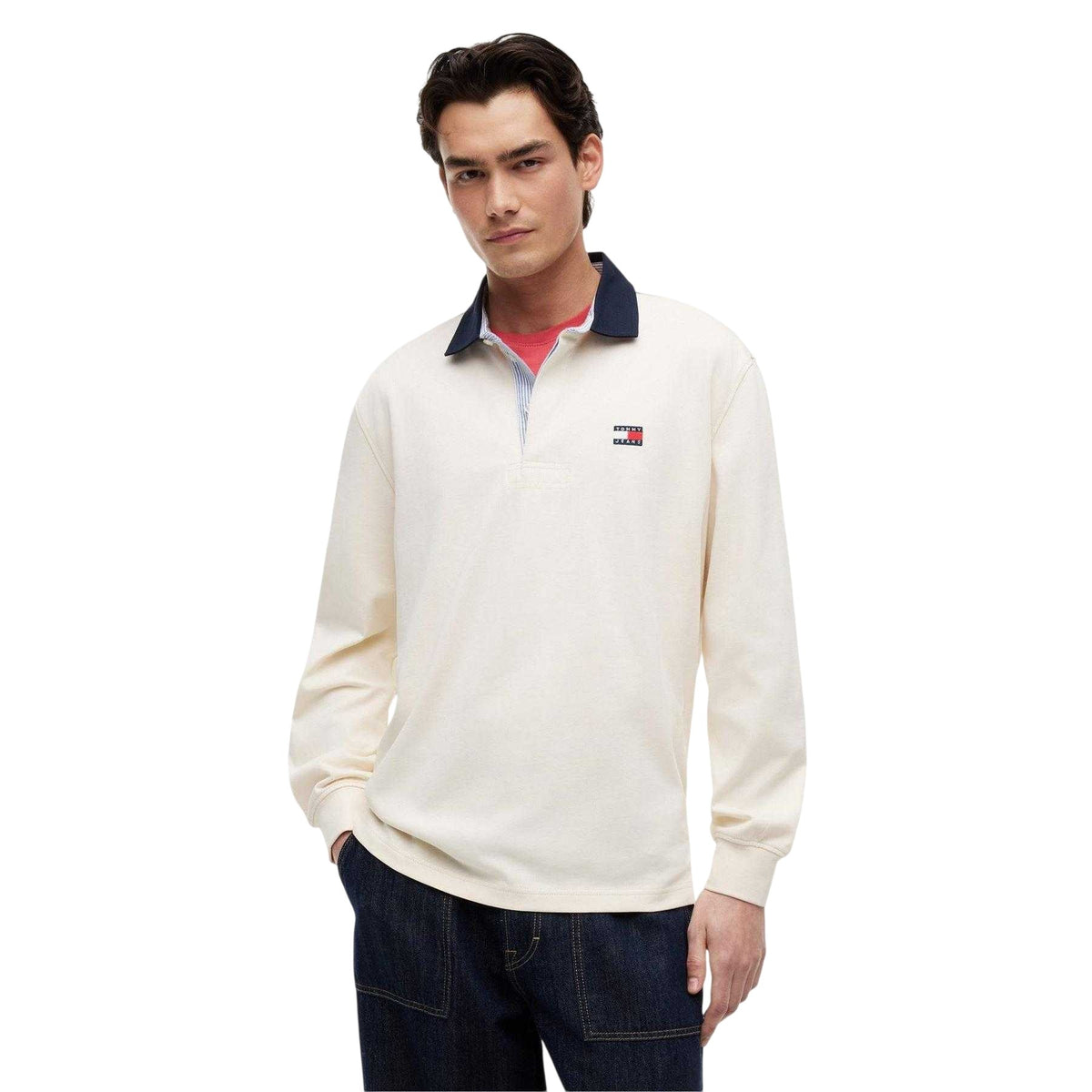 Calico - Side - Tommy Jeans Mens Long-Sleeved Polo Shirt