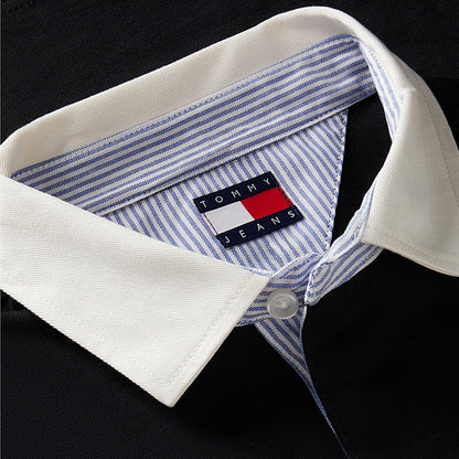 Dark Navy - Lifestyle - Tommy Jeans Mens Long-Sleeved Polo Shirt