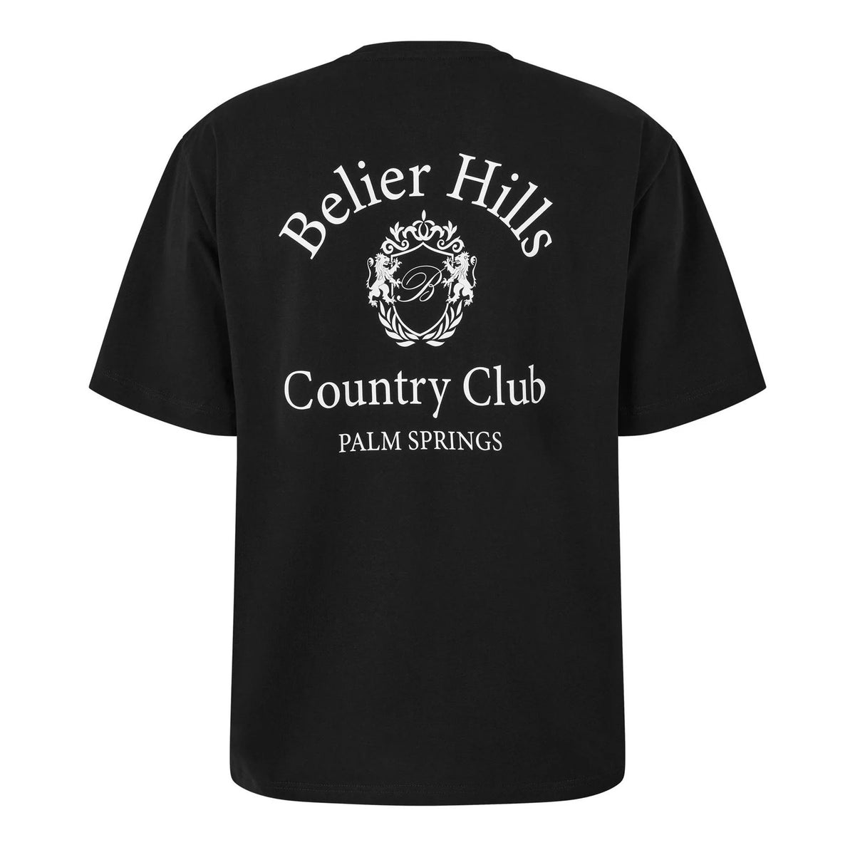 Black-White - Back - Belier Mens Country Club Oversized T-Shirt