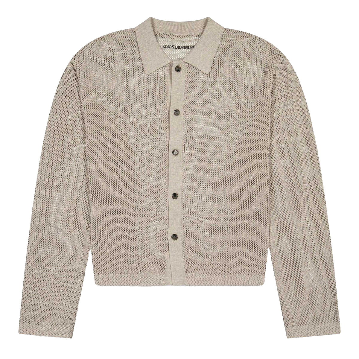 Taupe - Front - MKI MIYUKI ZOKU Mens Knitted Long-Sleeved Shirt