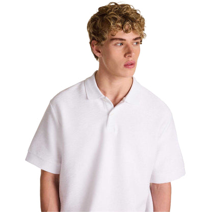 White - Side - Prevu Mens Ottoman Polo Shirt