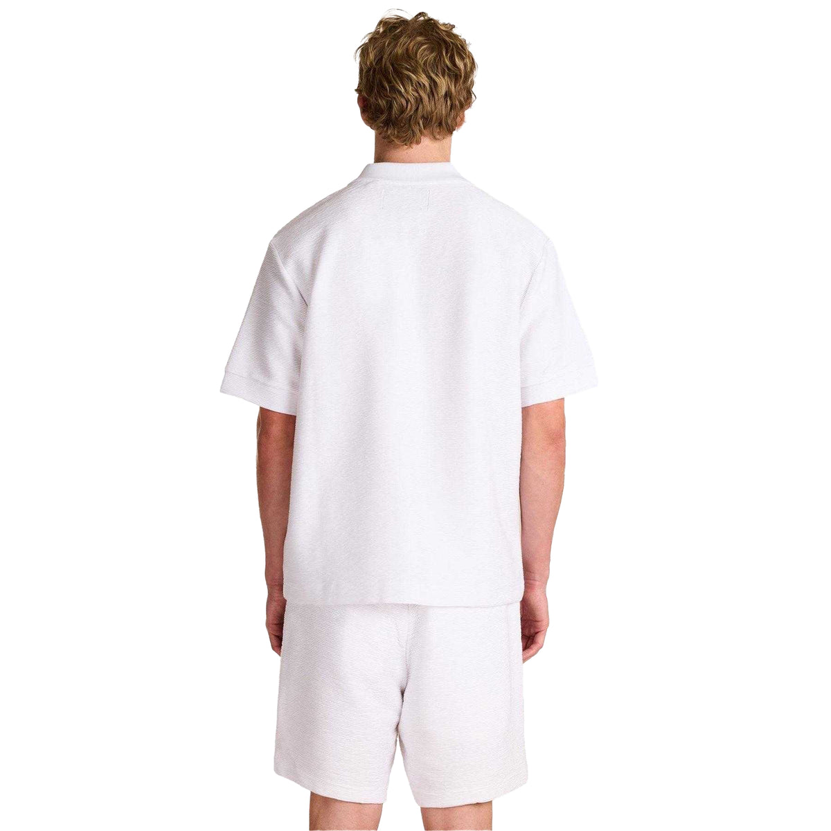 White - Pack Shot - Prevu Mens Ottoman Polo Shirt