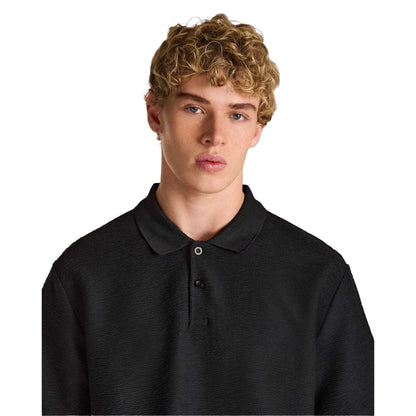 Black - Side - Prevu Mens Ottoman Polo Shirt