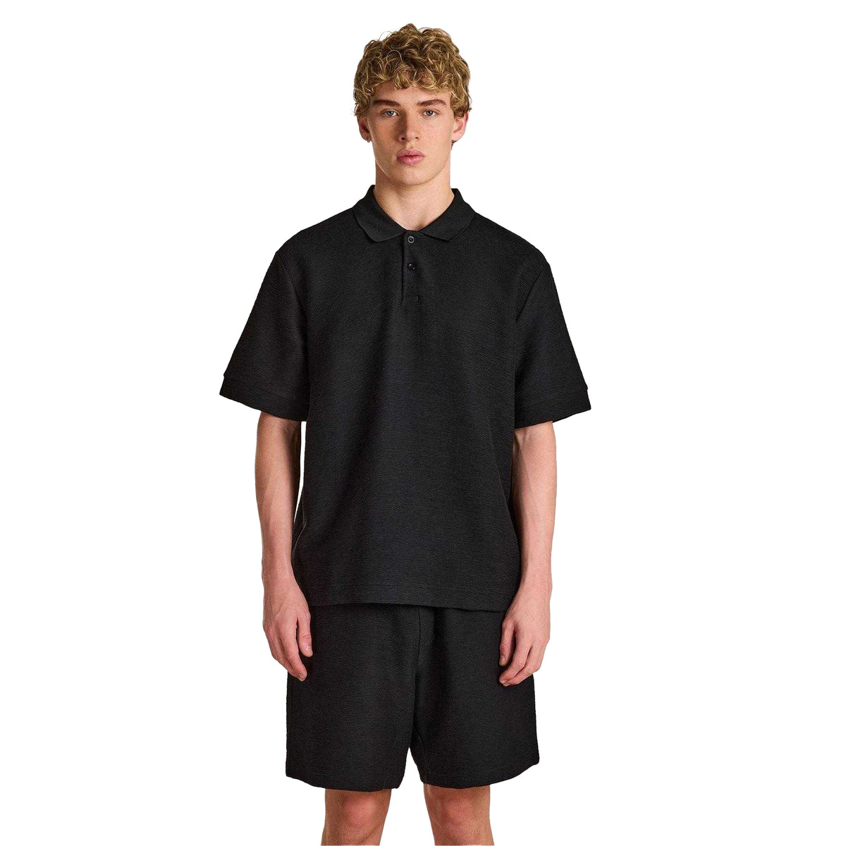 Black - Lifestyle - Prevu Mens Ottoman Polo Shirt