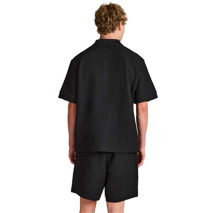 Black - Pack Shot - Prevu Mens Ottoman Polo Shirt