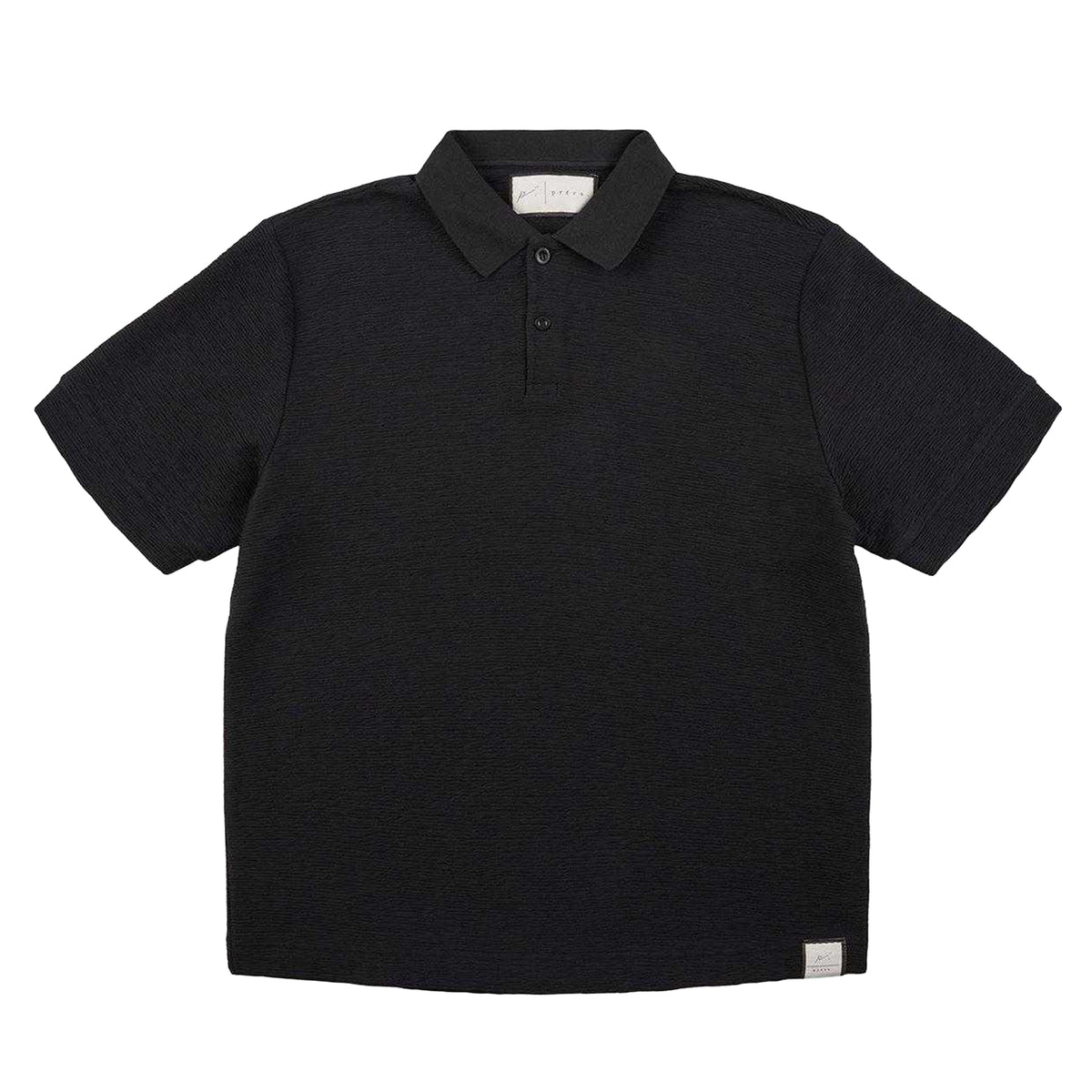 Black - Front - Prevu Mens Ottoman Polo Shirt