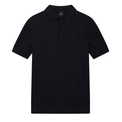 Black - Front - Armani Exchange Mens Knitted Polo Shirt