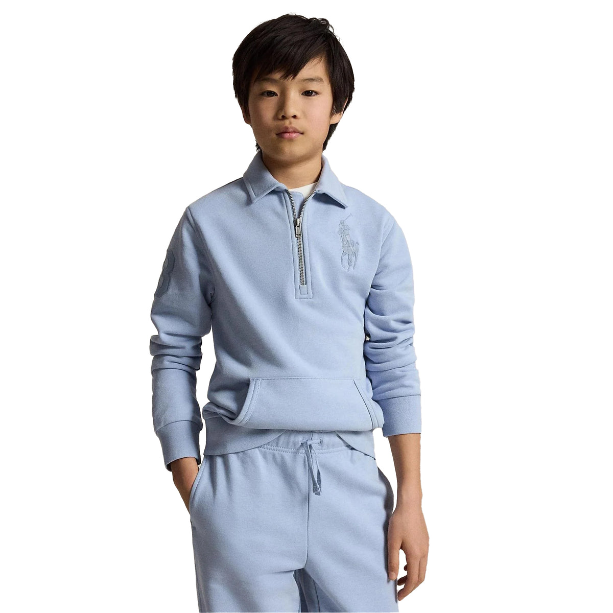 Estate Blue - Lifestyle - Ralph Lauren Childrens-Kids Fleece Quarter Zip Sweatshirt
