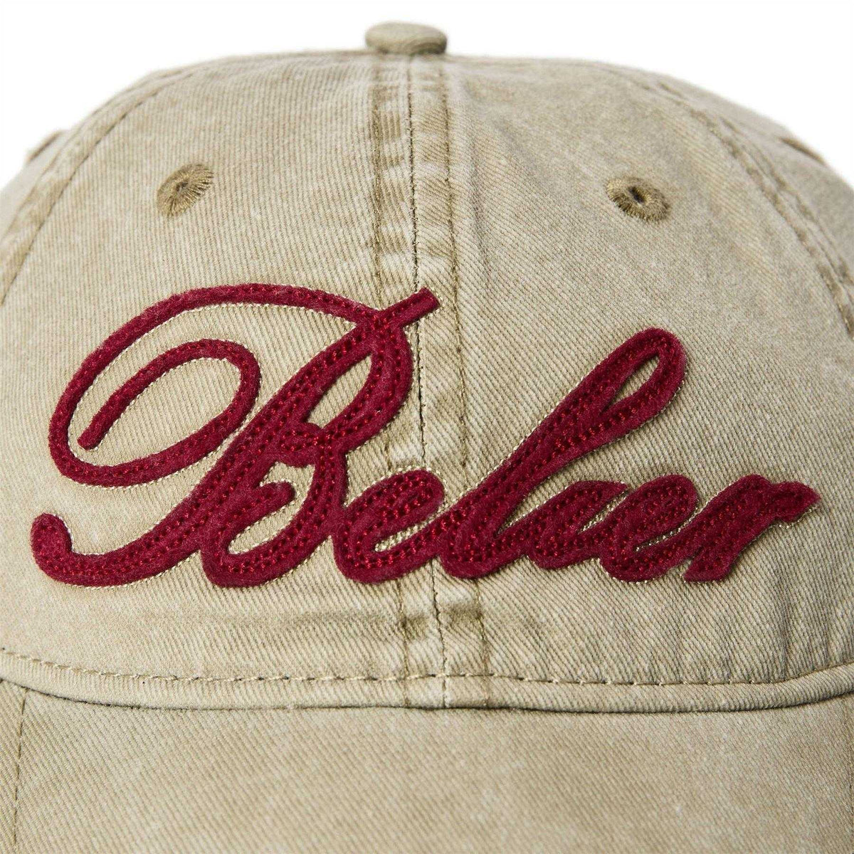 Beige - Side - Belier Embroidered Logo Denim Baseball Cap