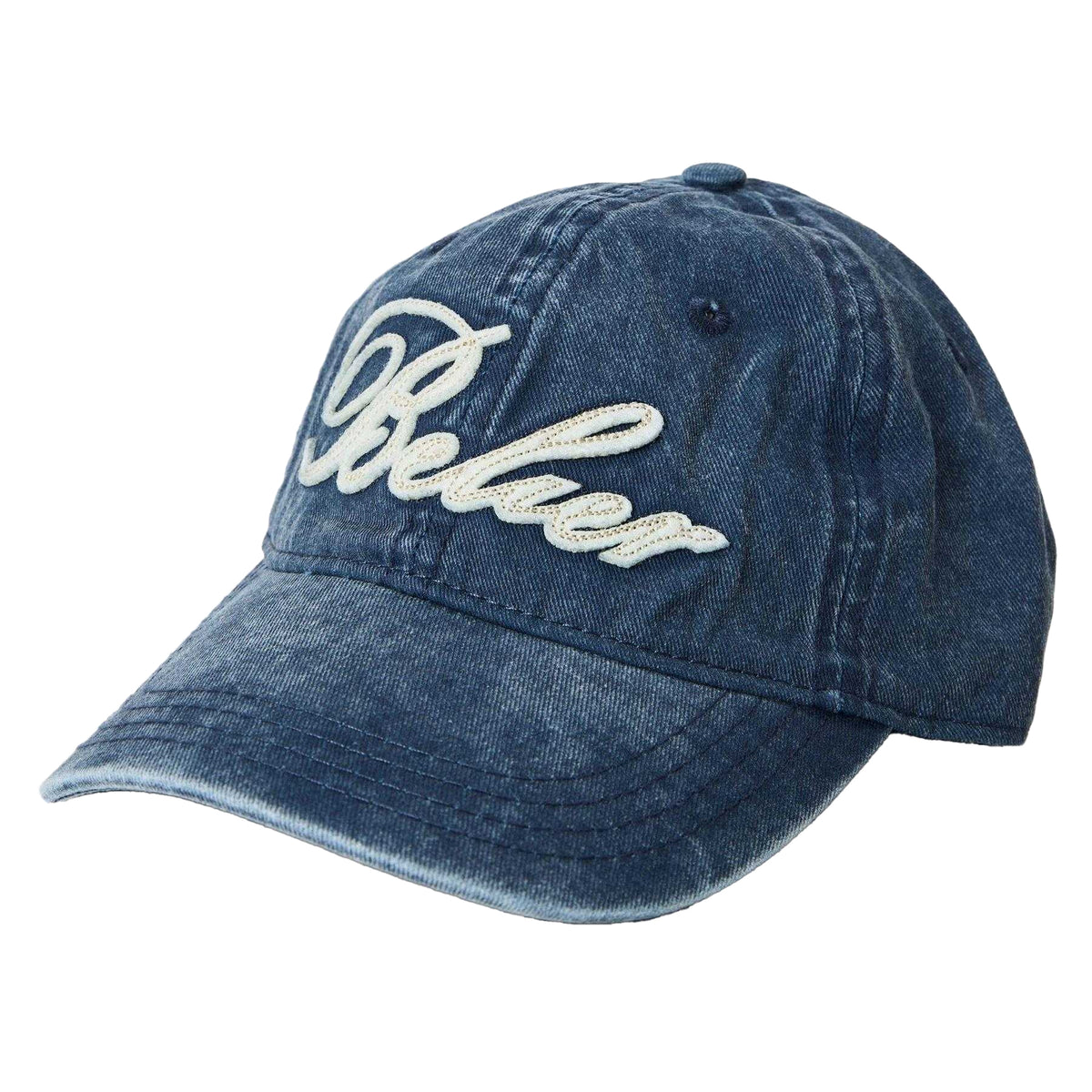 Blue - Front - Belier Embroidered Logo Denim Baseball Cap