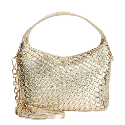 Gold - Front - Dune London Womens-Ladies Woven Synthetic Shoulder Bag