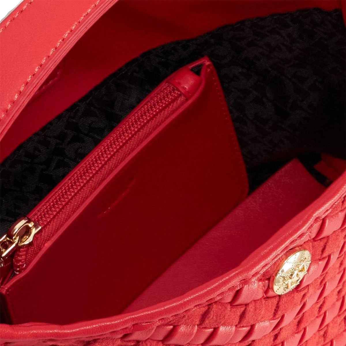 Red - Side - Dune London Womens-Ladies Woven Synthetic Shoulder Bag