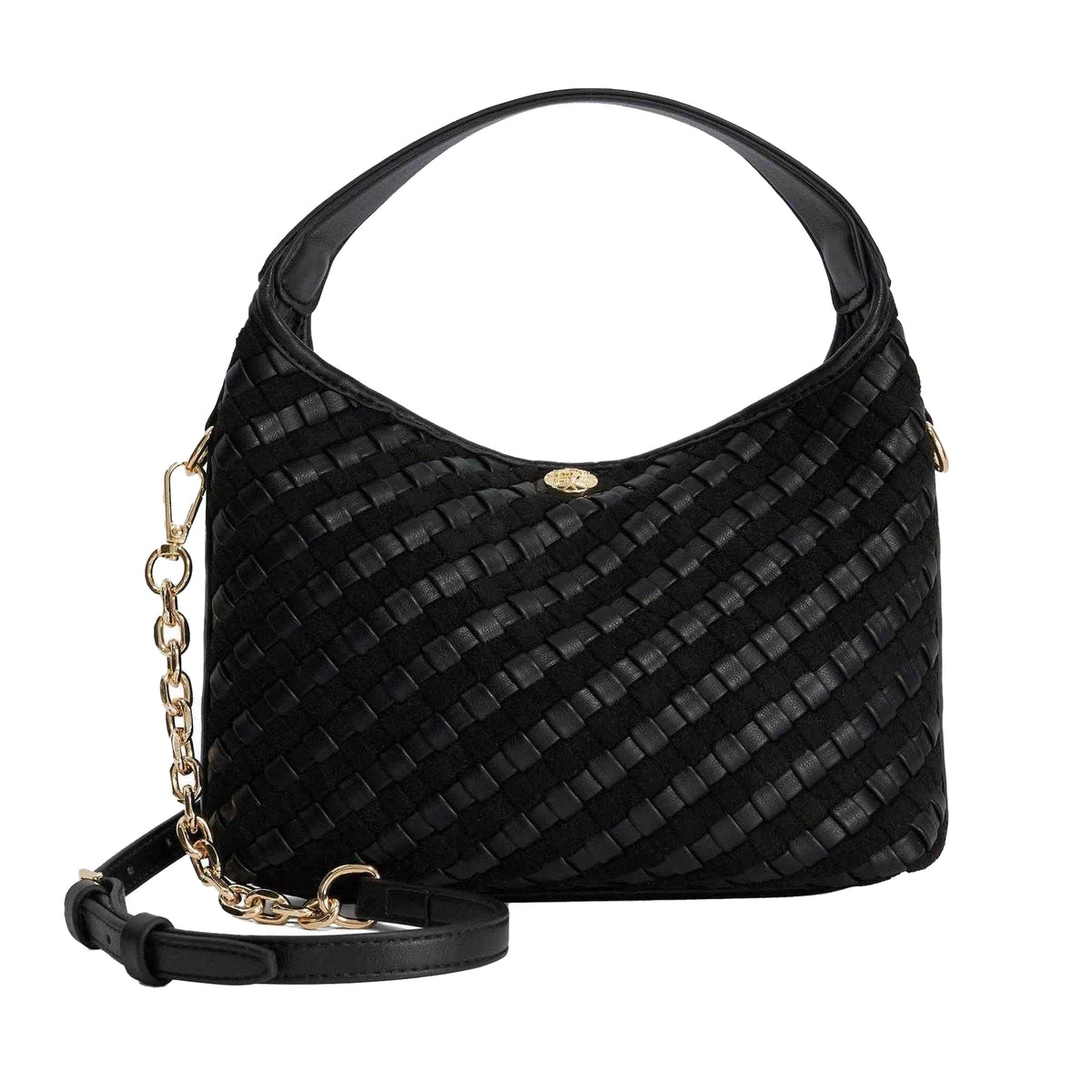 Black - Front - Dune London Womens-Ladies Woven Synthetic Shoulder Bag