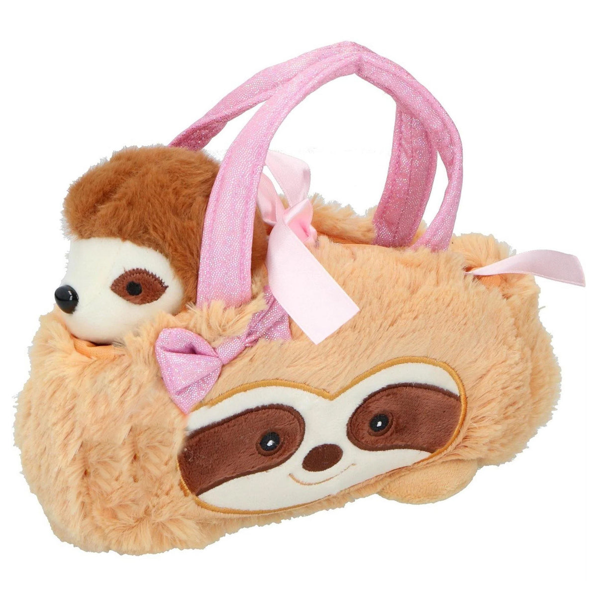 Multicoloured - Back - Edco Girls Sloth Plush Handbag