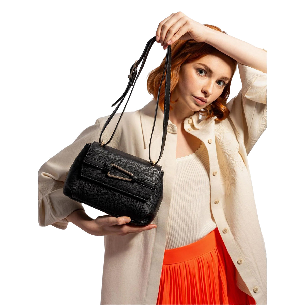 Black - Close up - Fiorelli Womens-Ladies Arabella Faux Leather Crossbody Bag