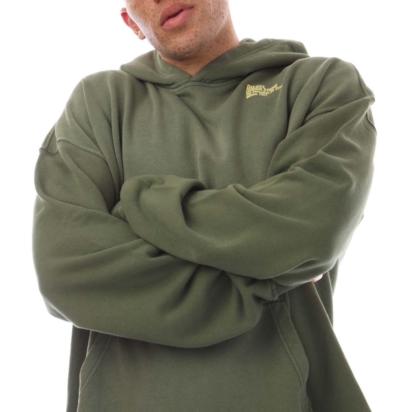 Green - Side - Diesel Mens S-Bunt-Hood Hoodie