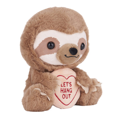 Pink-White - Close up - Love Hearts Hearts Sloth Plush Toy