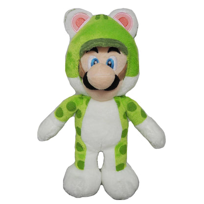 Green - Close up - Super Mario Bros Cat Luigi Plush Toy