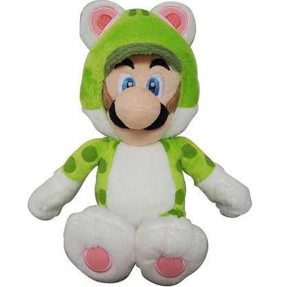 Green - Front - Super Mario Bros Cat Luigi Plush Toy