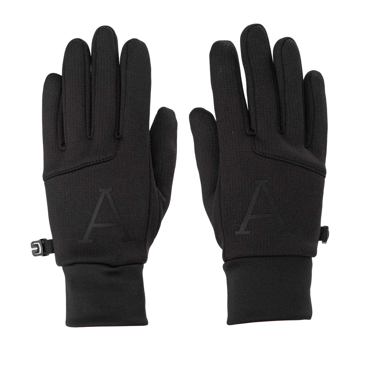 Black - Side - Arctic Army Mens Polar Fleece Gloves
